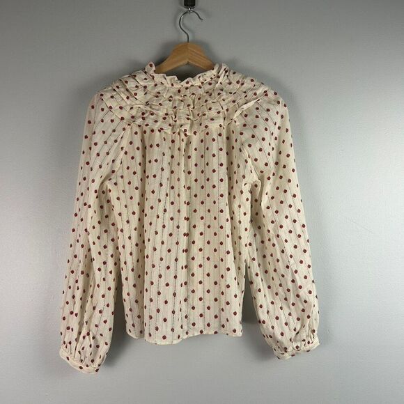 & Other Stories STAWBERRY PRINT RUFFLED COLLAR BLOUSE - Picture 4 of 9